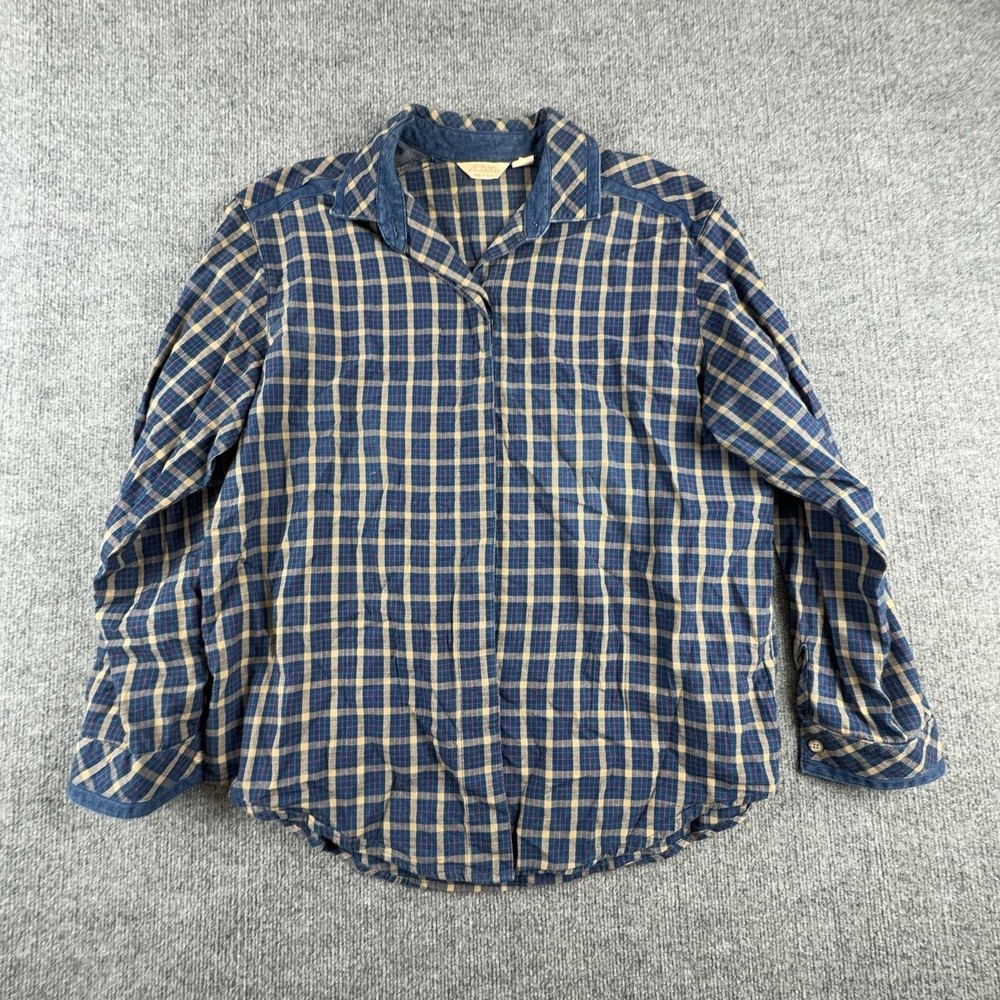 Vintage Gotcha Covered Shirt Mens Large Blue Plaid Long Sleeve‎ Button Up USA